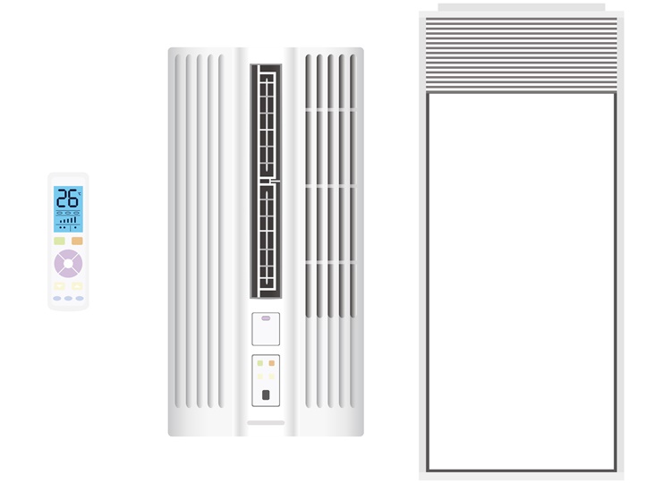 窓用エアコンの付属品